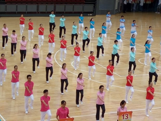 嘉定區第九套廣播體操比賽現場